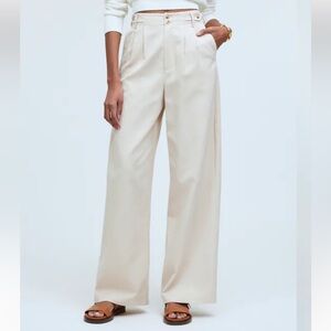 Madewell Cream Wide-Leg Women's Pants